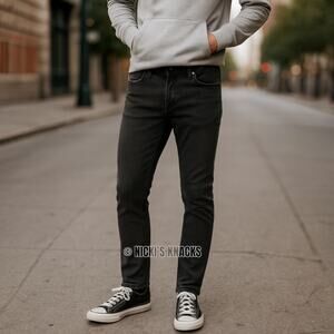 Old Navy Men’s Dark Gray Stretch Denim Skinny Jeans 5 Pocket Casual Size 30x34